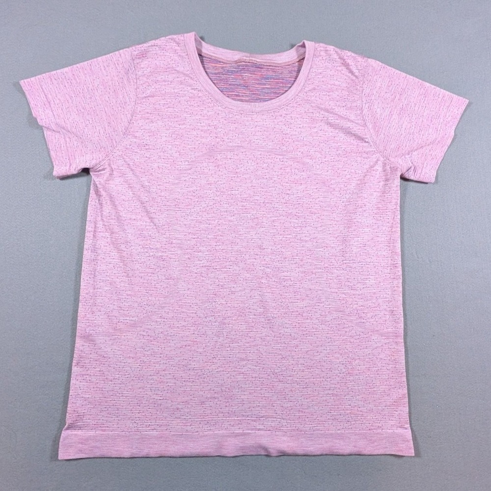 Lululemon Swiftly Tech Short Sleeve Crew Womens 12 Pink Space Dye Activewear